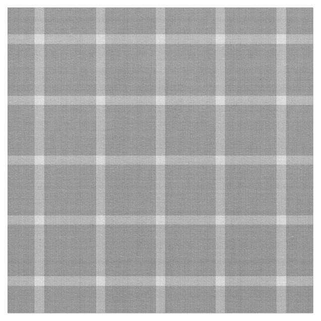 Bold Charcoal & White Check with Gray Accents Fabric (Close Up)
