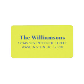 Bold Chartreuse Blue Typography Return Address Label