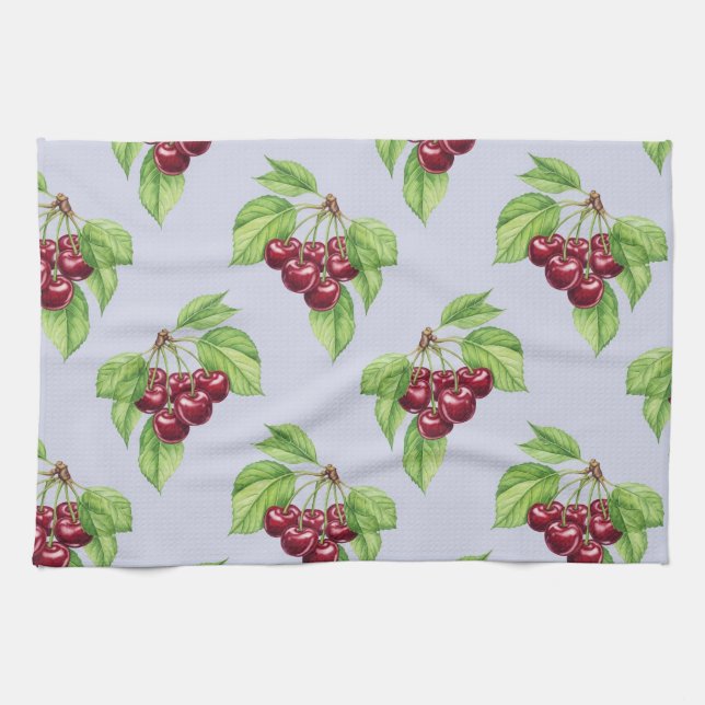 Bold Cherry on Branches by Natasha Us   Kitchen Towel (Horizontal)