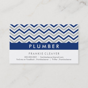 BOLD CHEVRON BUSINESS CARD :: modern navy blue