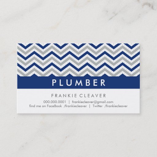 Customizable BOLD CHEVRON BUSINESS CARD :: modern navy blue