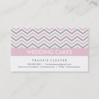 BOLD CHEVRON BUSINESS CARD :: modern pastel pink