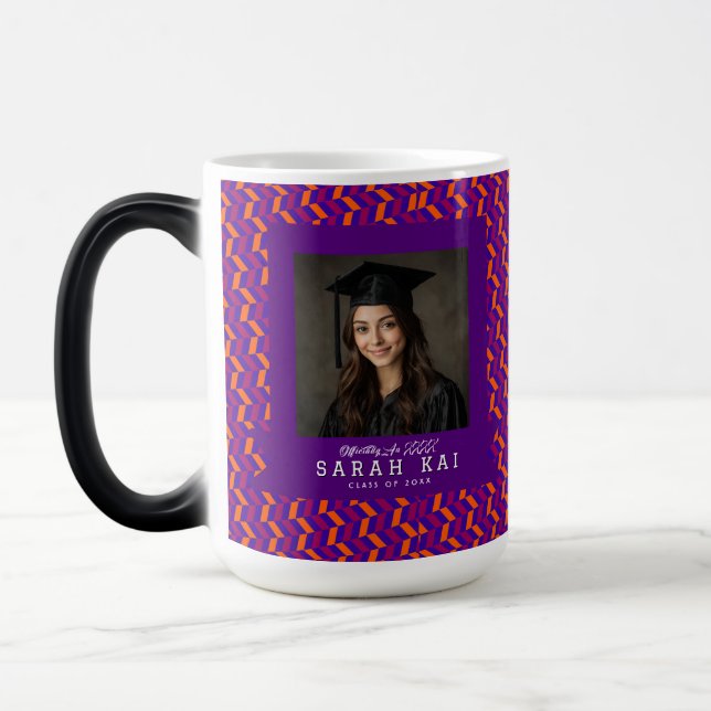 Bold Chevron Pattern Phd Grad Color Morph Mug (Left)