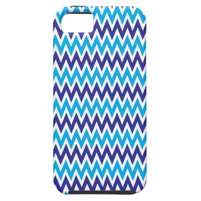 Bold Chevron Zigzags Teal Blue Striped Pattern iPhone 5 Cover