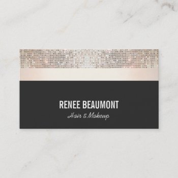 Bold Chic Modern Sequin Gold And Black Striped Business Card by sm_business_cards at Zazzle