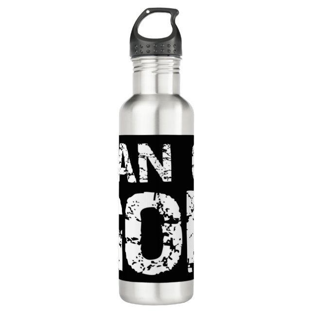Bold Christian Quote for Men Faith Saying Gift Man Stainless Steel Water Bottle (Front)