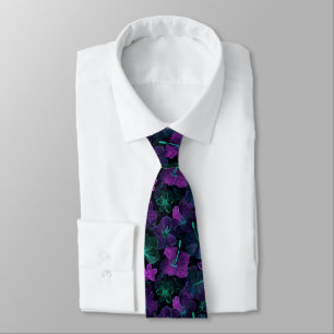 Bold Christmas Gift For Boyfriend Tropical Floral Neck Tie