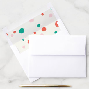 Bold Chunky Colorful Polka Dots Pattern Holiday Envelope Liner