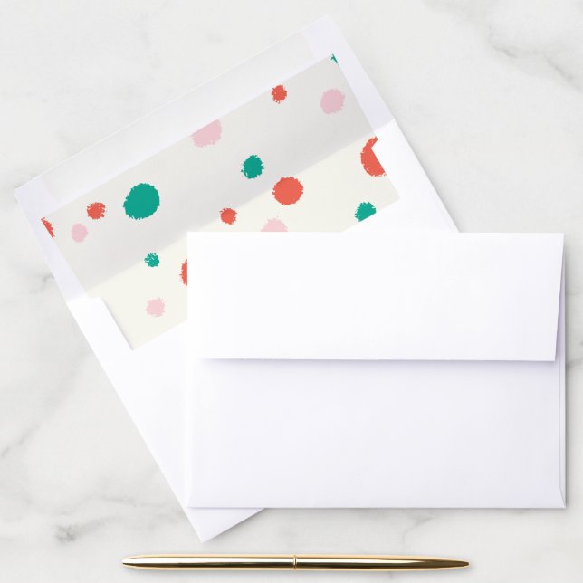 Bold Chunky Colorful Polka Dots Pattern Holiday Envelope Liner (Desk)