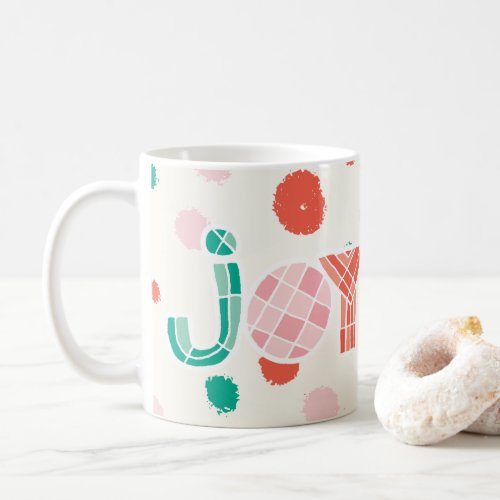 Bold Chunky Geometric Joy Colorful Dots Modern Coffee Mug