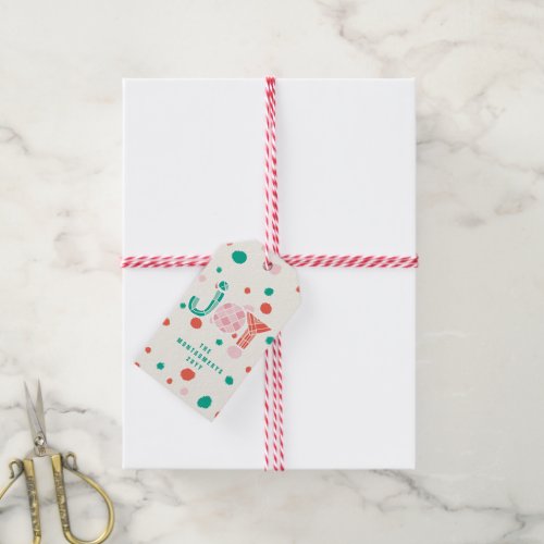 Bold Chunky Geometric Joy Colorful Dots Modern Gift Tags
