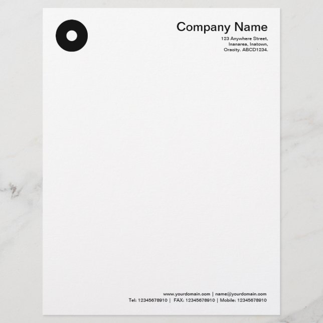 Bold Circle II - Black Letterhead (Front)