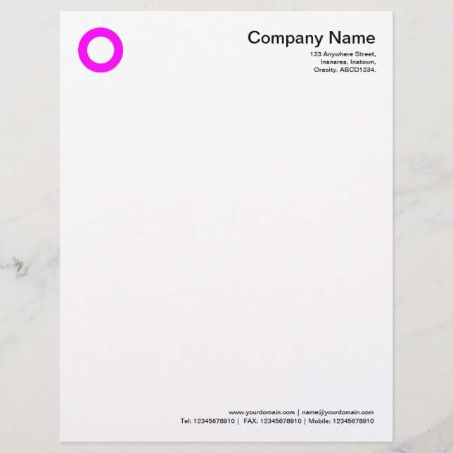 Bold Circle - Magenta Letterhead (Front)