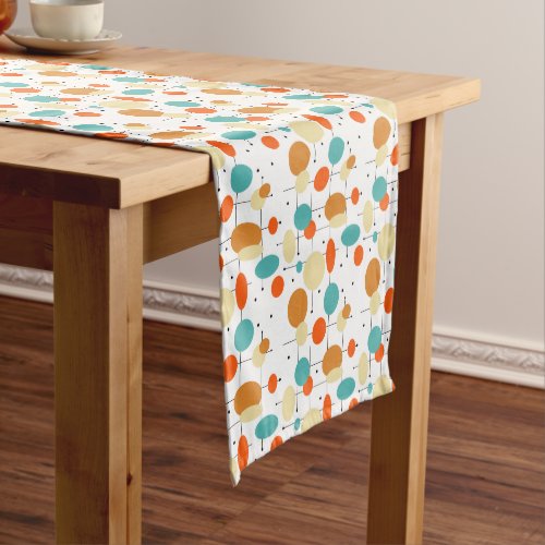 Bold Circles And Lines Mid Century Modern Pattern Short Table Runner