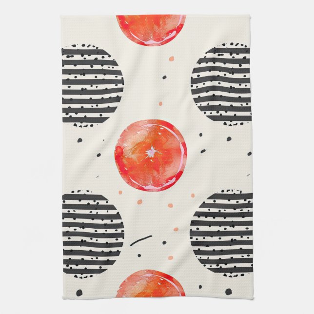 Bold Citrus Slice Stripes (10) Kitchen Towel (Vertical)