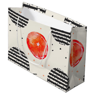 Bold Citrus Slice Stripes (10) Large Gift Bag