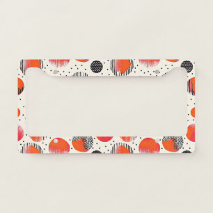 Bold Citrus Slice Stripes (10) License Plate Frame