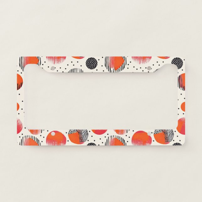 Bold Citrus Slice Stripes (10) License Plate Frame (Front)