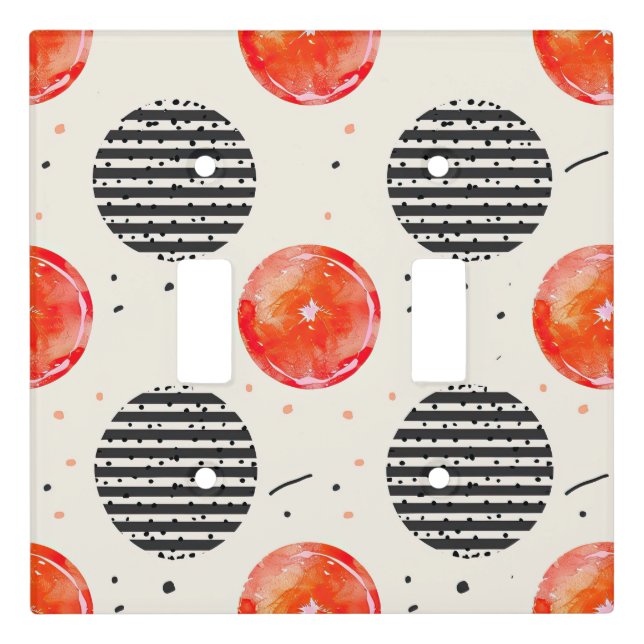 Bold Citrus Slice Stripes (10) Light Switch Cover (Front)