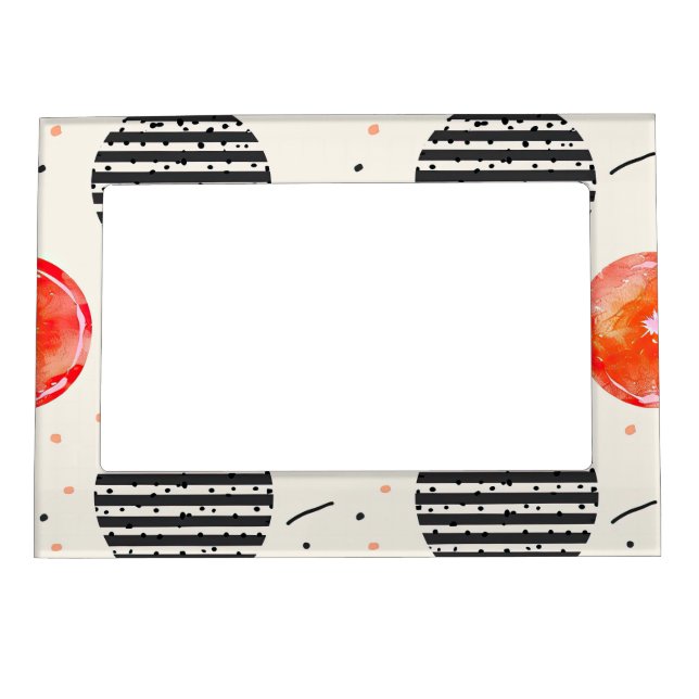 Bold Citrus Slice Stripes (10) Magnetic Frame (Front)