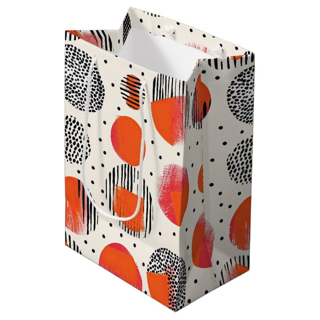 Bold Citrus Slice Stripes (10) Medium Gift Bag (Front Angled)