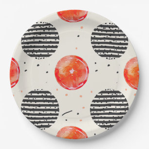 Bold Citrus Slice Stripes (10) Paper Plates
