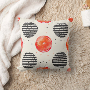Bold Citrus Slice Stripes (10) Throw Pillow