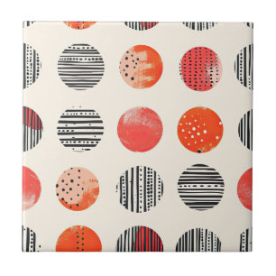 Bold Citrus Slice Stripes (11) Ceramic Tile