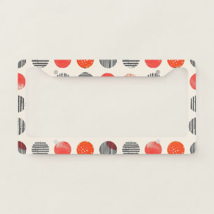 Bold Citrus Slice Stripes (11) License Plate Frame
