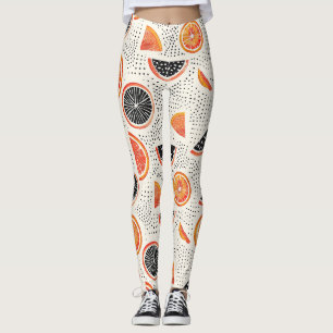 Bold Citrus Slice Stripes (1) Leggings