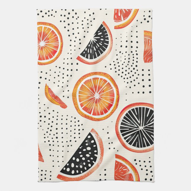 Bold Citrus Slice Stripes (2) Kitchen Towel (Vertical)