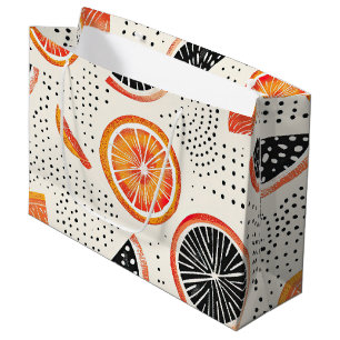 Bold Citrus Slice Stripes (2) Large Gift Bag