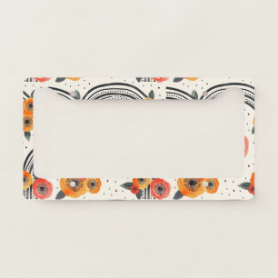 Bold Citrus Slice Stripes (2) License Plate Frame