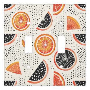 Bold Citrus Slice Stripes (2) Light Switch Cover