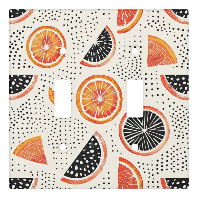Bold Citrus Slice Stripes (2) Light Switch Cover (Front)