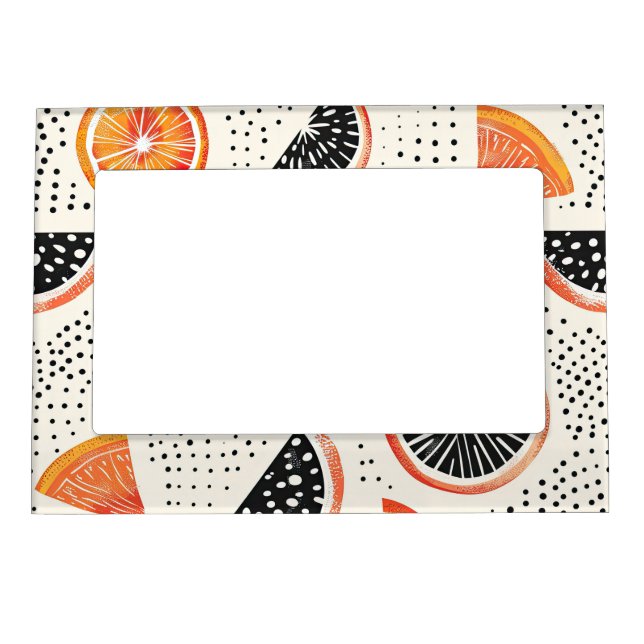 Bold Citrus Slice Stripes (2) Magnetic Frame (Front)