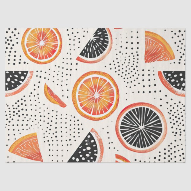 Bold Citrus Slice Stripes (2) Tissue Paper (Front)