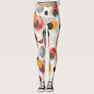 Bold Citrus Slice Stripes (3) Leggings