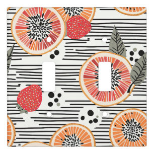 Bold Citrus Slice Stripes (3) Light Switch Cover