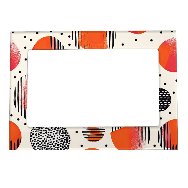 Bold Citrus Slice Stripes (4) Magnetic Frame (Front)