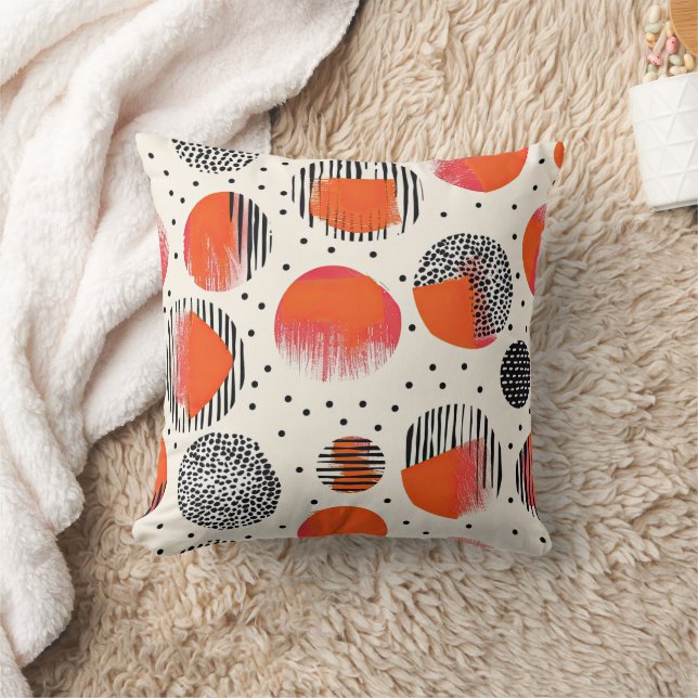 Bold Citrus Slice Stripes (4) Throw Pillow (Blanket)