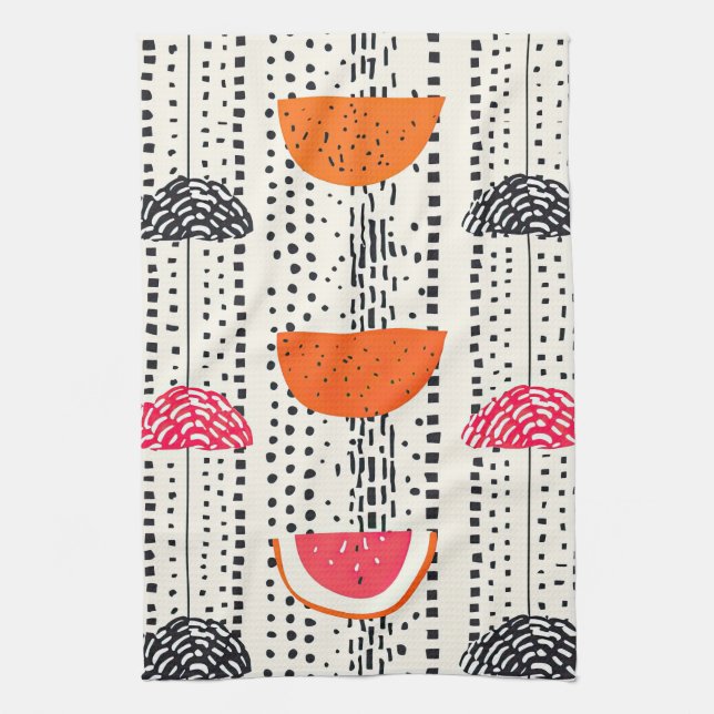Bold Citrus Slice Stripes (5) Kitchen Towel (Vertical)
