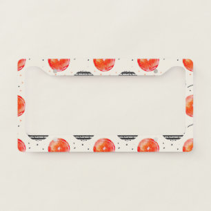 Bold Citrus Slice Stripes (5) License Plate Frame