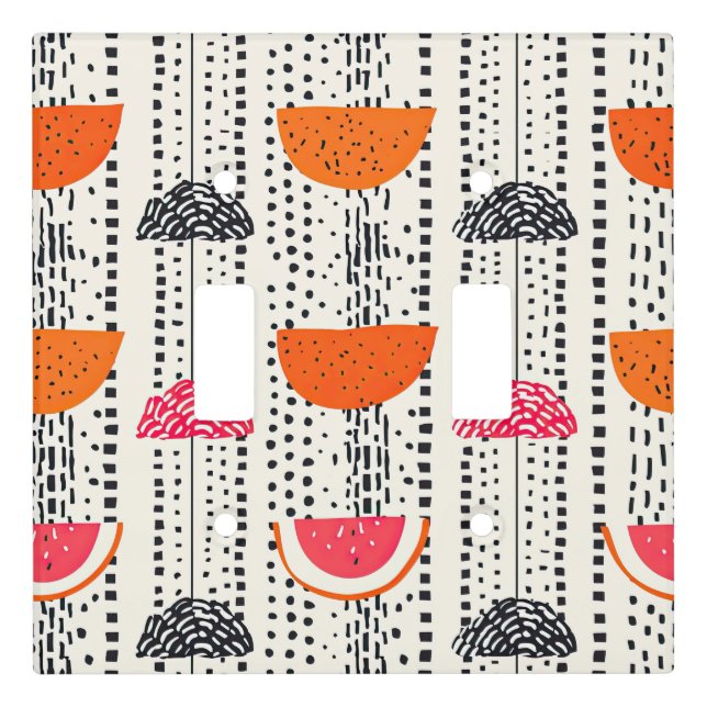 Bold Citrus Slice Stripes (5) Light Switch Cover (Front)