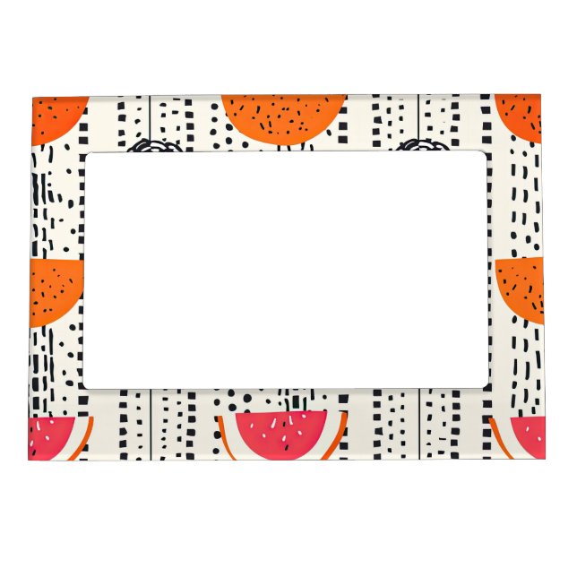Bold Citrus Slice Stripes (5) Magnetic Frame (Front)