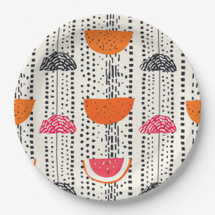 Bold Citrus Slice Stripes (5) Paper Plates