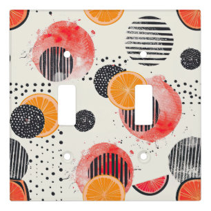 Bold Citrus Slice Stripes (6) Light Switch Cover