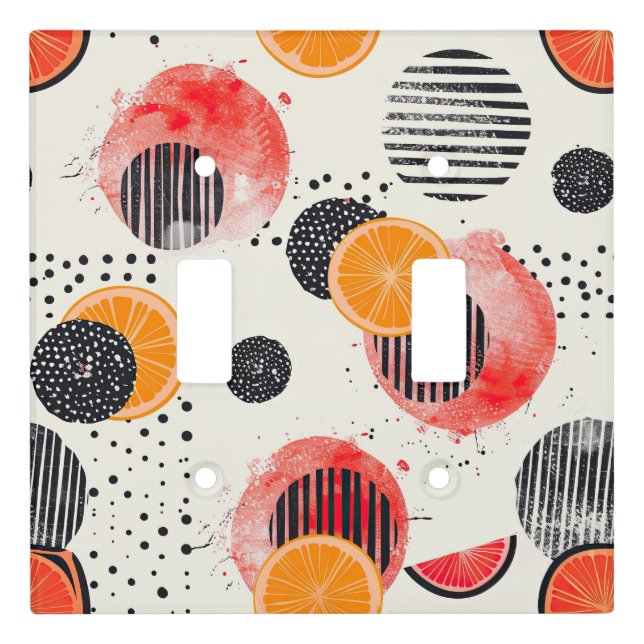 Bold Citrus Slice Stripes (6) Light Switch Cover (Front)