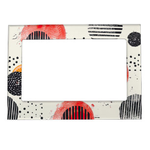 Bold Citrus Slice Stripes (6) Magnetic Frame