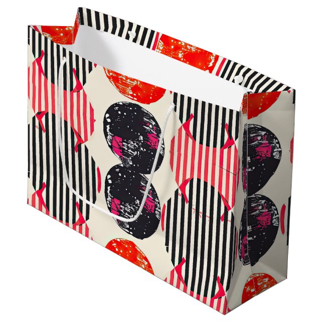 Bold Citrus Slice Stripes (7) Large Gift Bag (Front Angled)